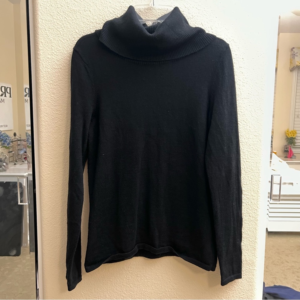 Ann Taylor Petites Black Knit Turtleneck